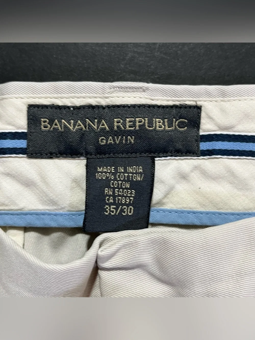 Men’s Banana Republic Gavin Khaki Chino Straight Leg Pants, 35x30